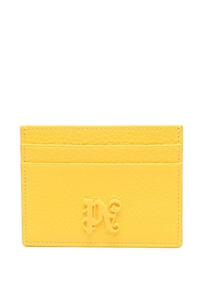 Palm Angels logo-plaque leather cardholder - Yellow