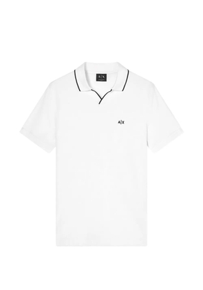 Armani Exchange logo-embroidered polo shirt - White
