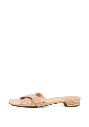 René Caovilla crystal-embellished sandals - Neutrals