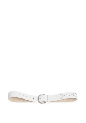 Marni white leather belt with studs
