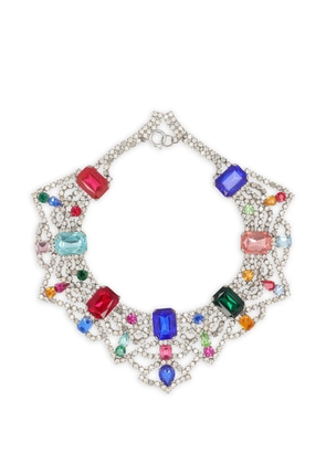 Vintage crystal-embellished necklace - Silver
