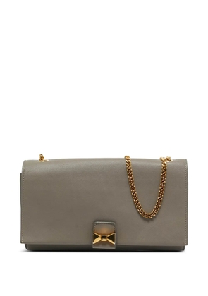 Chloé Pre-Owned bow-detail leather clutch - Grey