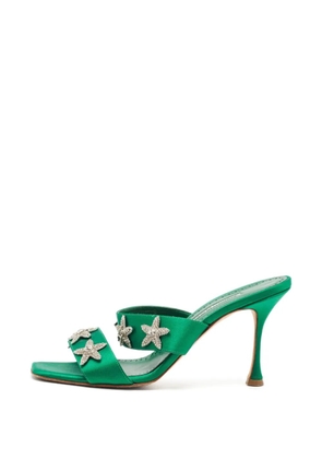 Manolo Blahnik Ostriamu embellished heeled sandals - Green