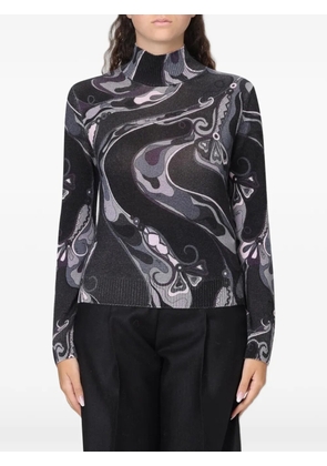PUCCI abstract-print roll-neck sweater - Black