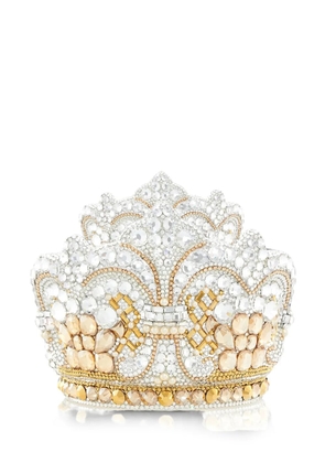 Judith Leiber crystal-embellished clutch bag - White