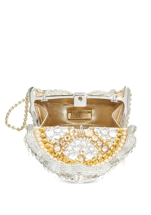 Judith Leiber crystal-embellished clutch bag - White