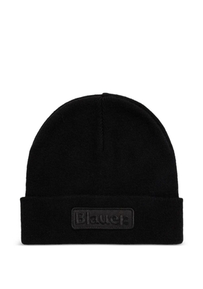Blauer logo-patch beanie hat - Black