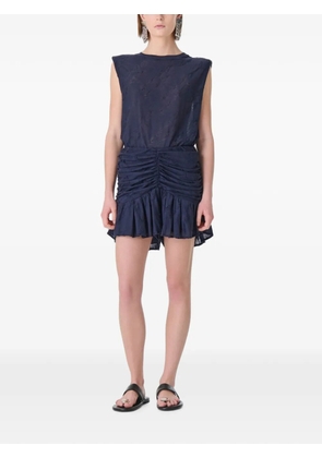 IRO Hasley ruched ruffled short skirt - Blue