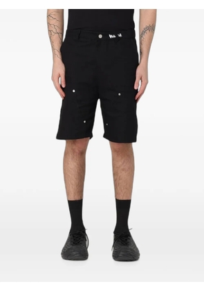DISCLAIMER rivet-embellished denim shorts - Black