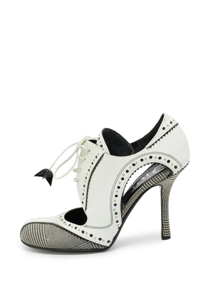 Christian Dior Pre-Owned cut-out lace-up ankle boots - White