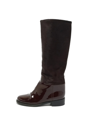 CHANEL Pre-Owned calf-hair knee-length boots - Red