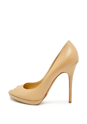 Jimmy Choo Pre-Owned Quiet peep-toe heeled pumps - Neutrals