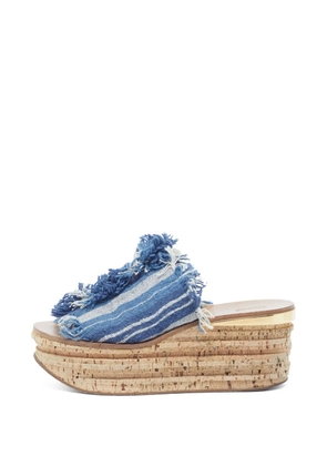 Chloé Pre-Owned fringed-detail sandals - Blue