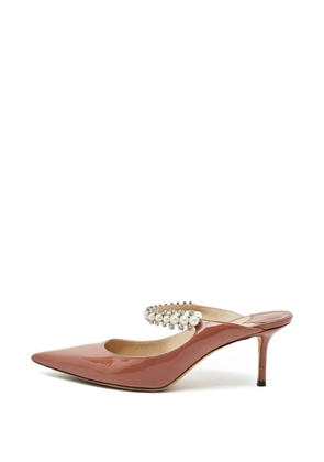 Jimmy Choo Pre-Owned Bing crystal-embellished heeled mules - Brown