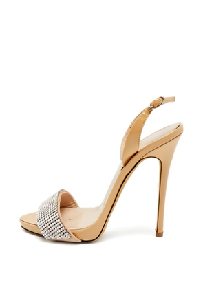 Giuseppe Zanotti Vintage crystal-embellished slingback heeled sandals - Neutrals