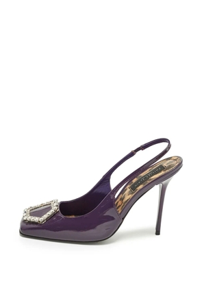 Philipp Plein crystal-embellished slingback pumps - Purple