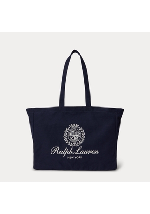 Crest-Embroidered Canvas Tote