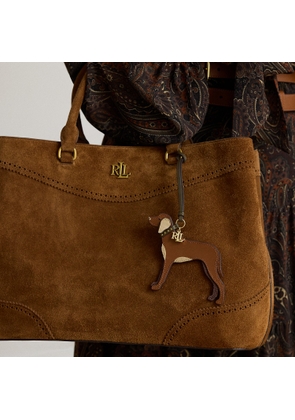 Suede-Trim Leather Vizsla Charm
