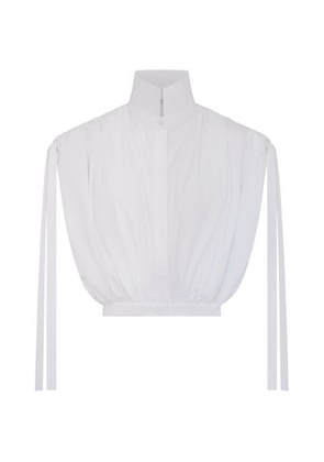 Shirt with high ruffled collar