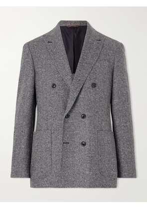 Canali - Kei Herringbone Wool and Cashmere-Blend Suit Jacket - Men - Black - IT 46