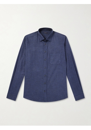 SEASE - Cotton-Flannel Shirt - Men - Blue - S