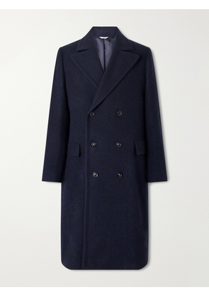 Boglioli - Double-Breasted Virgin Wool and Cashmere-Blend Twill Coat - Men - Blue - IT 46