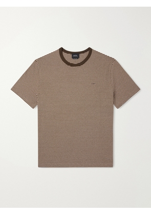 A.P.C. - Josh Striped Cotton-Jersey T-Shirt - Men - Brown - XS