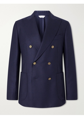 Boglioli - Double-Breasted Virgin Wool-Hopsack Blazer - Men - Blue - IT 46
