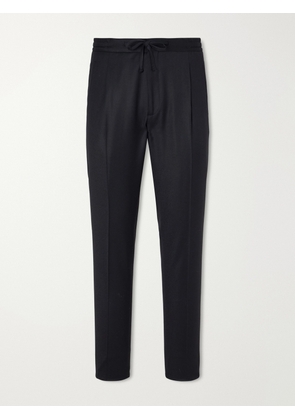 Lardini - Straight-Leg Wool and Cashmere-Blend Flannel Trousers - Men - Black - IT 46