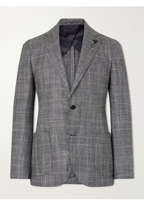 Lardini - Prince Of Wales Checked Wool, Silk and Cashmere-Blend Blazer - Men - Gray - IT 46