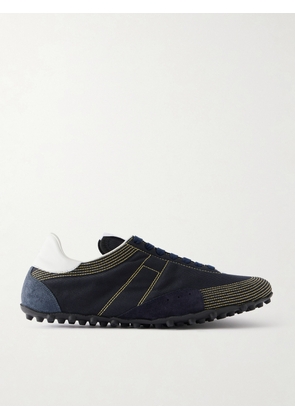 Maison Margiela - Sprinters Leather and Suede-Trimmed Cotton-Twill Sneakers - Men - Black - EU 40