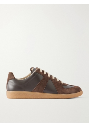 Maison Margiela - Replica Leather and Suede Sneakers - Men - Brown - EU 40