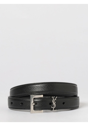 SAINT LAURENT Cassandre Grained Leather Belt