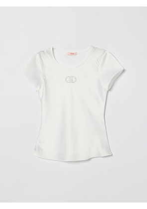 LIU JO Stretch Polyester Top With Rhinestone Logo