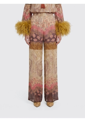 VALENTINO Printed Silk and Lurex Palazzo Trousers