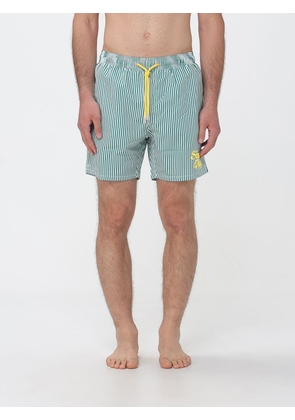 MC2 SAINT BARTH Striped Swimsuit With Logo