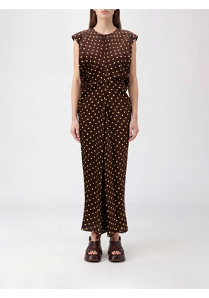 MARNI Polka-Dot Silk-Blend Midi Tunic with Padded Shoulders and Tie Closure