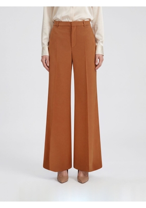 CHLOÉ Wide-Leg Pleated Cotton Trousers with Mid-Rise Waist