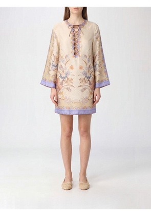 ZIMMERMANN Indra Floral Print Linen Tunic with Long Sleeves