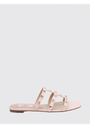 VALENTINO GARAVANI Rockstud Calfskin Slide Sandals with Studs