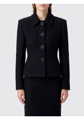CHLOÉ Slim Fit Single-Breasted Short Wool Coat with Patch Pockets