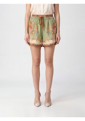 ZIMMERMANN Wide-Leg Silk Shorts with Graphic Print and Drawstring Waist