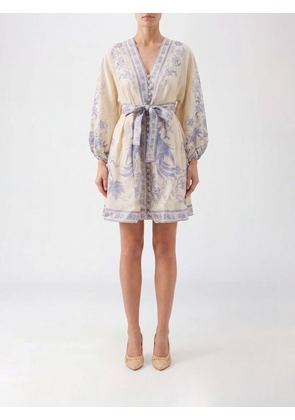ZIMMERMANN Floral-Print Linen Mini Tunic with Balloon Sleeves