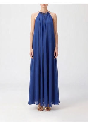ZIMMERMANN Pleated Silk Long Dress with Halter Neckline
