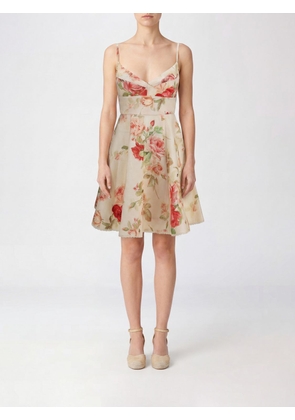 ZIMMERMANN Roselight Floral Linen Minidress with Thin Straps and High Waist
