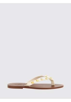 VALENTINO GARAVANI Rockstud Flat Thong Sandals in Leather with Studs
