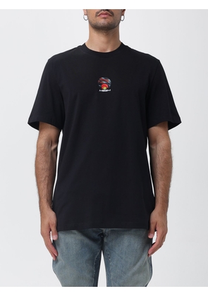 MSGM Cotton Crewneck T-Shirt with Contrast Logo Print on the Chest