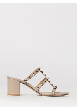 VALENTINO GARAVANI Rockstud Leather Mule Sandals with Studs and Mid Heel