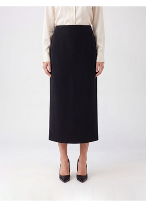 KHAITE High-Waisted Midi Pencil Skirt with Side Zip Closure