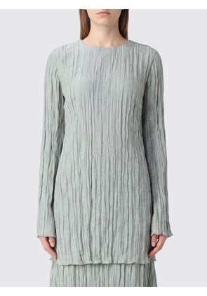 STAUD Long-Sleeved Pleated Polyester Sheath Mini Dress